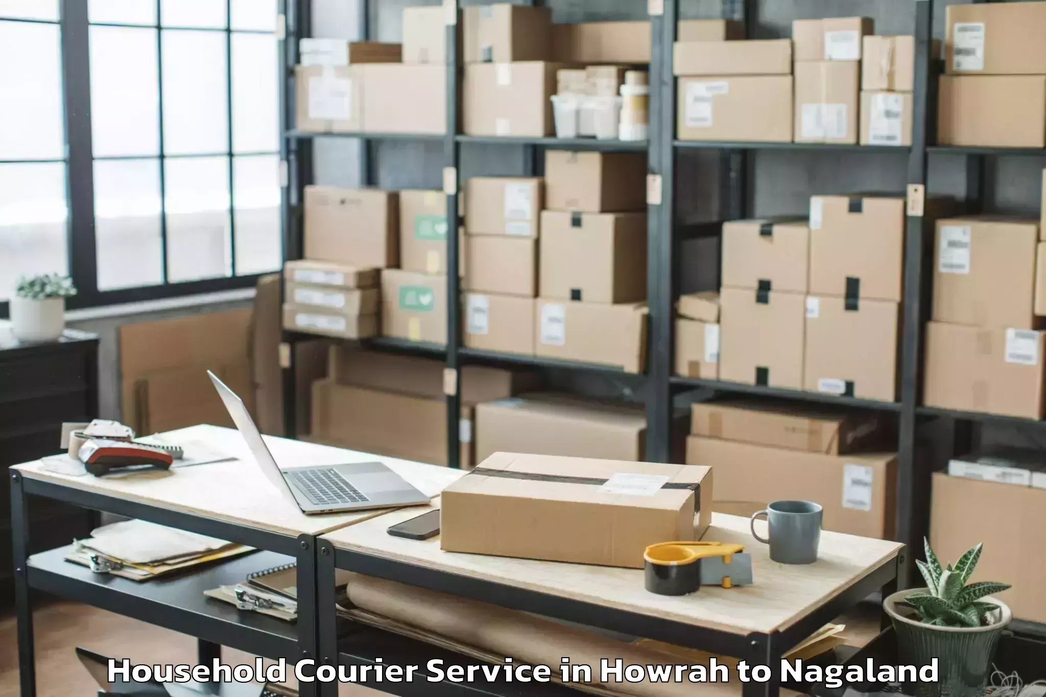 Easy Howrah to Wakching Household Courier Booking